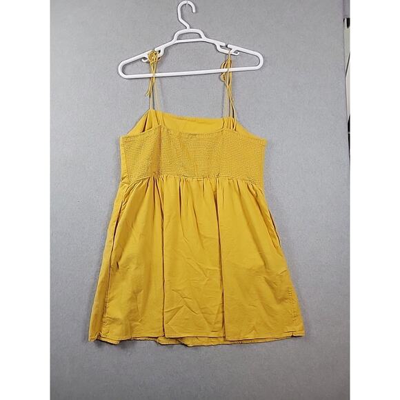 Old Navy Linen Blend Yellow Fit & Flare Tie Strap Tunic Top Mini Dress Plus XXL - Picture 6 of 11